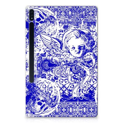 Tablet BackCover Samsung Galaxy Tab S7 Plus | S8 Plus Angel Skull Blauw Tablet BackCover Samsung Galaxy Tab S7 Plus | S8 Plus Angel Skull Blauw