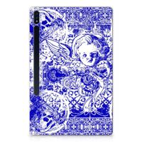 Tablet BackCover Samsung Galaxy Tab S7 Plus | S8 Plus Angel Skull Blauw - thumbnail