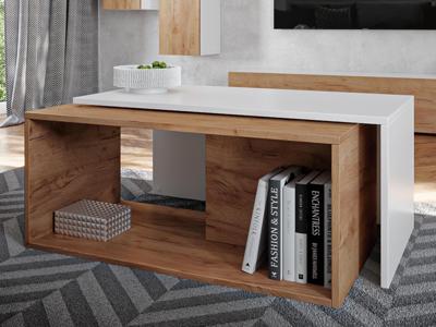 Rechthoekige salontafel KINGSTON DELUXE wit/gouden eik Rechthoekige salontafel KINGSTON DELUXE wit/gouden eik