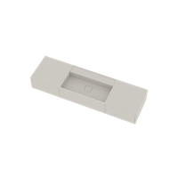 Wastafel Ideavit Solidbliss 140x40x20 cm Solid Surface 2 Opberg Lades Mat Wit - thumbnail