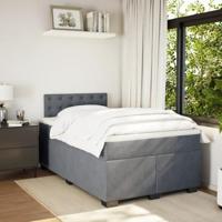 Boxspring met matras fluweel donkergrijs 120x200 cm - thumbnail