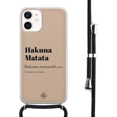 iPhone 12 mini hoesje met koord - Hakuna matata