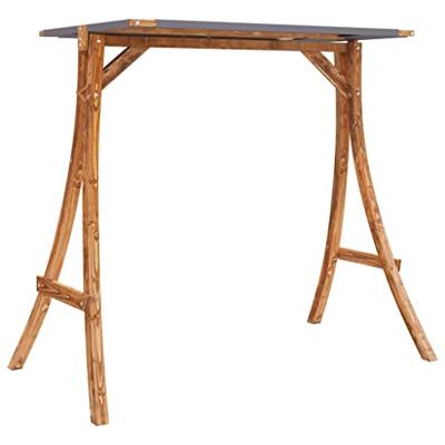 VidaXL Schommelframe met antracietkleur dak gebogen hout teakafwerking