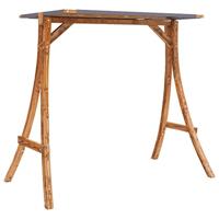VidaXL Schommelframe met antracietkleur dak gebogen hout teakafwerking - thumbnail