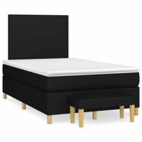 Boxspring met matras stof zwart 120x200 cm - thumbnail