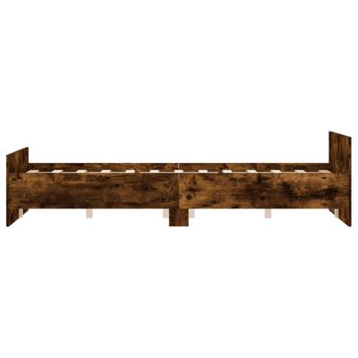 Bedframe met hoofd- en voeteneinde gerookt eiken 140x190 cm