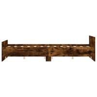 Bedframe met hoofd- en voeteneinde gerookt eiken 140x190 cm - thumbnail