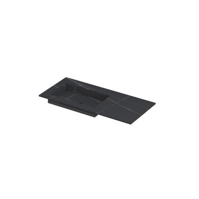 INK Post Wastafel Keramische Slab Envelop Bak Links Zonder Kraangat - 1000x450x10 mm - Lauren Black Mat