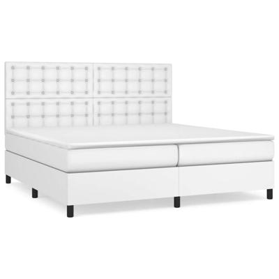 Boxspring met matras kunstleer wit 200x200 cm
