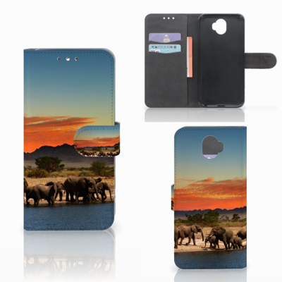 Wiko Wim Telefoonhoesje met Pasjes Olifanten Wiko Wim Telefoonhoesje met Pasjes Olifanten