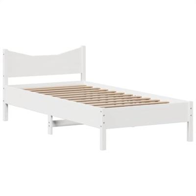 Bedframe zonder matras massief grenenhout wit 90x200 cm Bedframe zonder matras massief grenenhout wit 90x200 cm