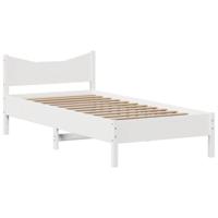 Bedframe zonder matras massief grenenhout wit 90x200 cm - thumbnail