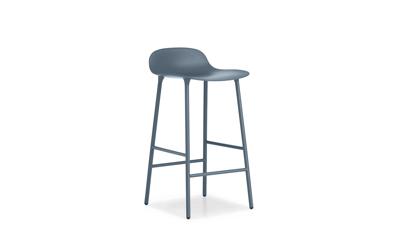 Normann Copenhagen - Form Barstool 65 cm - Blue/Steel (602777) Normann Copenhagen - Form Barstool 65 cm - Blue/Steel (602777)