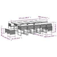 15-delige Tuinset met kussens poly rattan beige - thumbnail