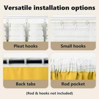 VidaXL Zwart-out gordijnen met ringen 2 pcs mosterdgeel 225 x 140 cm - thumbnail