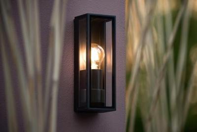 Lucide DUKAN - Wandlamp Binnen/Buiten - 1xE27 - IP65 - Zwart