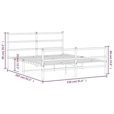Bedframe met hoofd- en voeteneinde metaal wit 150x200 cm - thumbnail