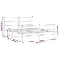 Bedframe met hoofd- en voeteneinde metaal wit 150x200 cm - thumbnail