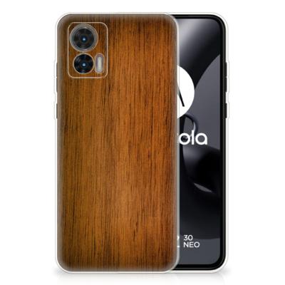 Motorola Edge 30 Neo | Bumper Hoesje | Donker Hout