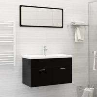 VidaXL Inbouwwastafel met kraan 81x39x18 cm keramiek wit - thumbnail
