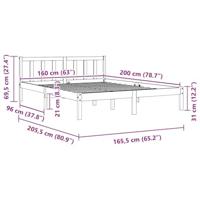 Bedframe massief grenenhout 160x200 cm - thumbnail