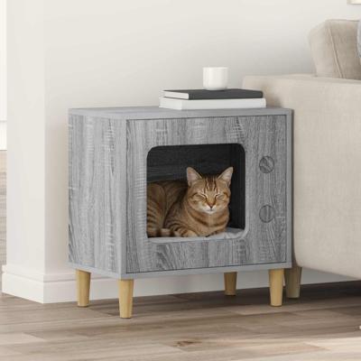 Kattenhuis Grijs Sonoma 51 x 30 x 52 cm Bewerkt hout