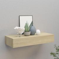 viaXL Wandschap met lade 60x23,5x10 cm MDF eikenkleurig - thumbnail