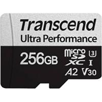 Transcend ts256gusd340s microsdxc w/ adapter, 256gb, uhs-i u3, v30, a2, 3d nand, 160/ 125 mb/s - thumbnail