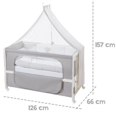 roba Babybed Room Bed 60 x 120 cm (Hartenbreker beer, Wit)