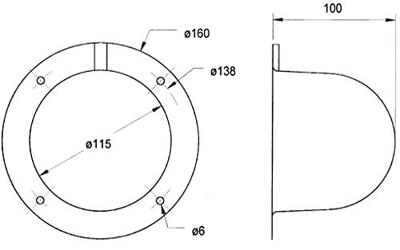 Visaton ABDECKH. AK 10.13 Luidsprekerafdekking (Ø) 100 mm