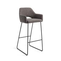 Jesper Home Barkruk 'Yanai' Slide Black, kleur Amazing Grey (zithoogte 75cm) - thumbnail