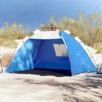 VidaXL Strandtent 2-persoons waterdicht snelontgrendeling azuurblauw - thumbnail