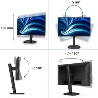 Philips 24B2N3200D 24-inch WUXGA-monitor 100Hz, IPS-paneel, 4ms GtG, adaptieve synchronisatie, hoogteverstelling, luidsprekers, (1920x1200 HDMI 1x 1.4 DP USB-hub) zwart - thumbnail