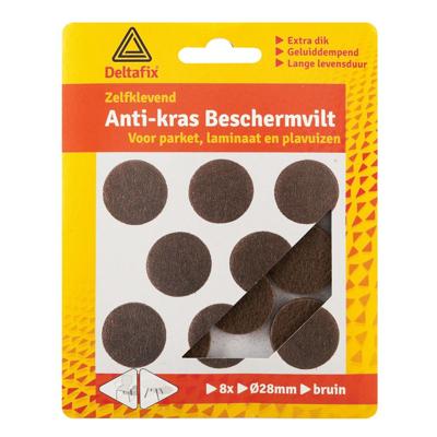 Anti-krasvilt rond 28mm bruin 8st Deltafix - Deltafix