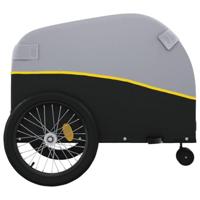 Fietstrailer 45 kg ijzer zwart en geel - thumbnail