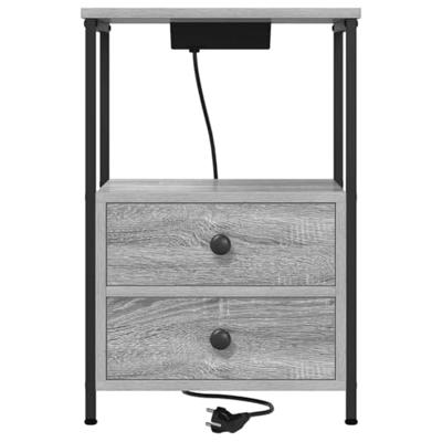 Nachtkastje 2 pcs Grijs Sonoma 40 x 31 x 60 cm Bewerkt hout
