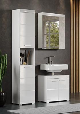 AMANDA badkamermeubel - 2 spiegeldeuren - L60 x D17 x H77 cm - Wit - TRENDTEAM AMANDA badkamermeubel - 2 spiegeldeuren - L60 x D17 x H77 cm - Wit - TRENDTEAM