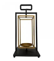 Lantaarn Metaal Zwart/Messing 40cm - thumbnail