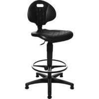 Topstar kruk Tec 20, met verchroomde voetring, met steldoppen, zwart - thumbnail