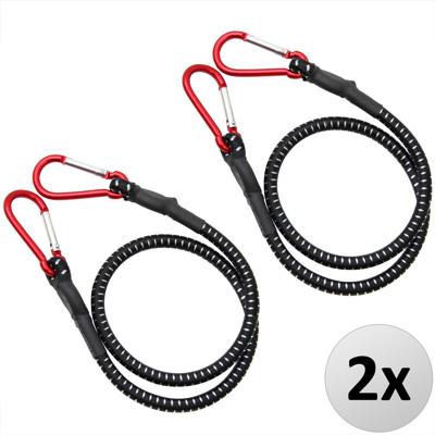 2 x Rubberen Bagagespin met karabijnhaak 100cm x 10 mm Ø 2 x Rubberen Bagagespin met karabijnhaak 100cm x 10 mm Ø