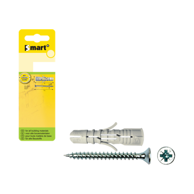 pgb-Europe SMART | plug +schroef vzk Ø 8x40 NZn | 7 st SM0PUSN0108080040H