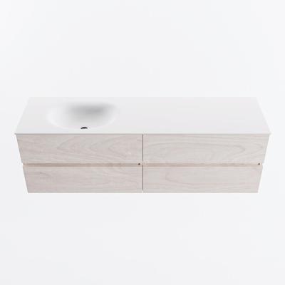 MONDIAZ VICA 160cm badmeubel onderkast Underlayment 4 lades. Wastafel MOON links 1 kraangat, kleur Talc.