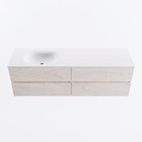MONDIAZ VICA 160cm badmeubel onderkast Underlayment 4 lades. Wastafel MOON links 1 kraangat, kleur Talc. - thumbnail