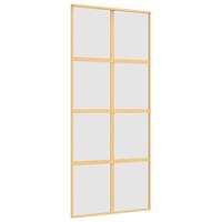 VidaXL Schuifdeur 90x205 cm mat esg-glas en aluminium goudkleurig - thumbnail