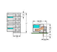 WAGO 722-235 Female behuizing (board) 722 Totaal aantal polen: 5 Rastermaat: 5 mm Inhoud: 100 stuk(s) - thumbnail
