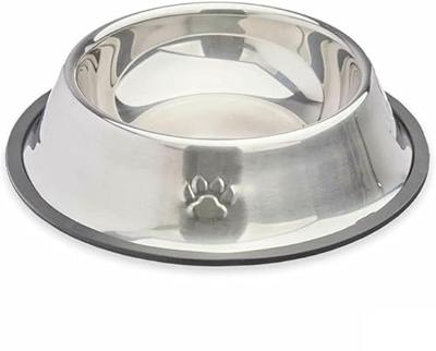 Voerbak voor honden Zilverkleurig Grijs Rubber Metaal 22 x 6 x 22 cm (12 Stuks)