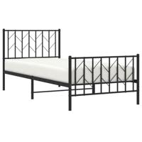 Bedframe met hoofd- en voeteneinde metaal zwart 90x190 cm - thumbnail