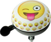 Widek fietsbel Emoticon Crazy wit/grijs/geel 80 mm - thumbnail