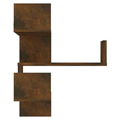 Hoekwandschap 40x40x50 cm bewerkt hout gerookt eikenkleurig - thumbnail