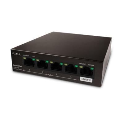 Luxul 4-poorts Gigabit PoE+ Unmanaged Switch met Uplink, 58W PoE+ & 10GBPS schakelcapaciteit, 4-poorts netwerkschakelaar. UK Plug